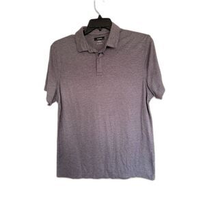 Alfani Men’s Heather Grey Stretch Polo Shirt - Size Large